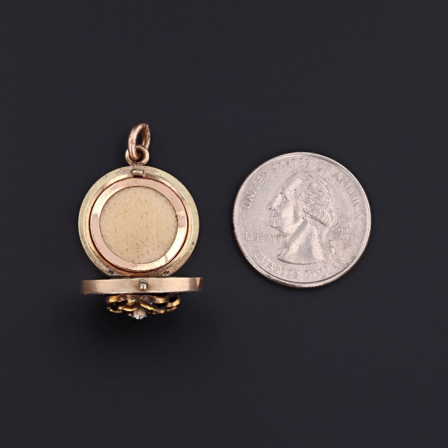 Antique Flower Locket of 10k Gold
