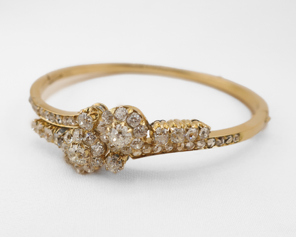 Victorian Diamond Double-Flower Bangle