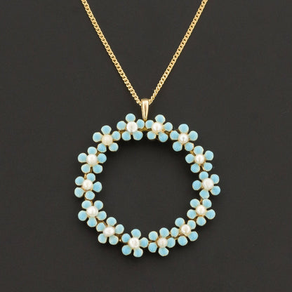 Antique Forget-Me-Not Pendant | 14k Gold Pendant on Optional 18k Chain