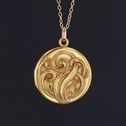 Antique Gold Locket | Art Nouveau Locket