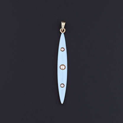 Antique Enamel Pendant | 14k Gold, Enamel & Pearl Pendant