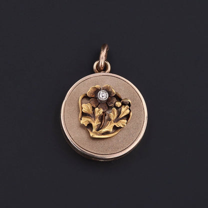 Antique Flower Locket of 10k Gold
