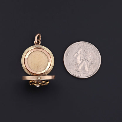 Antique Flower Locket of 10k Gold