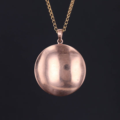 Antique Frog Shakudo Pendant Mounted in 14k Rose Gold