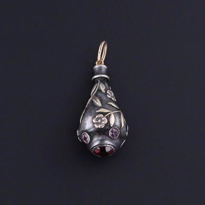 Antique Garnet Pendant of Silver and Gold