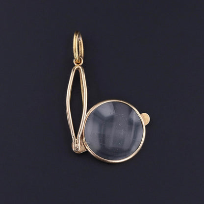 Antique Folding Magnifying Glass Pendant of 14k Gold