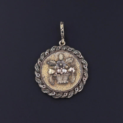 Antique Giardinetti Pendant of 10k Gold