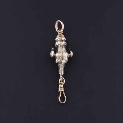Antique Greyhound Charm Holder Swivel Clasp Pendant of 12k Gold