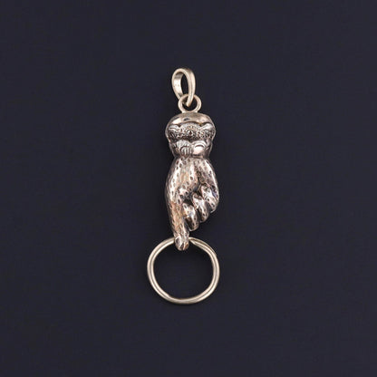 Antique Hand Charm Holder Pendant of 14k Gold
