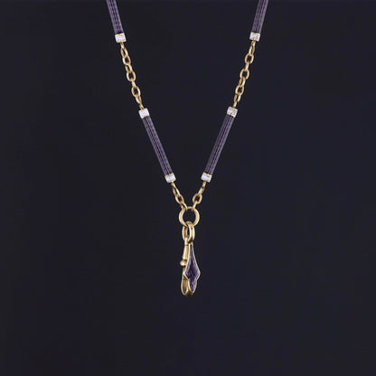 Antique Enamel Watch Chain of 18k Gold