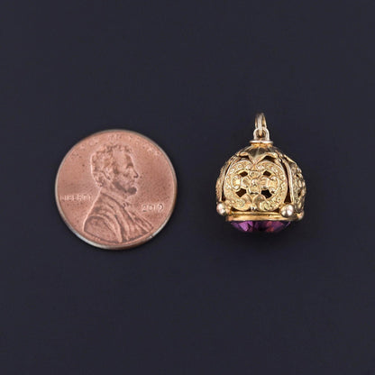 Antique Hat Pin Conversion Pendant of 10k Gold