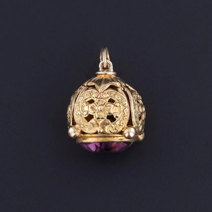 Antique Hat Pin Conversion Pendant of 10k Gold