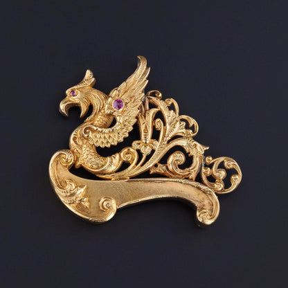 Antique Griffin Pendant of 14k Gold