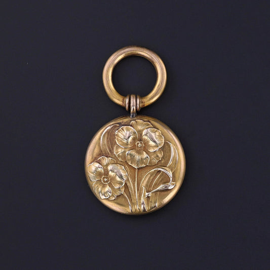 Antique Floral Pendant of 10k Gold