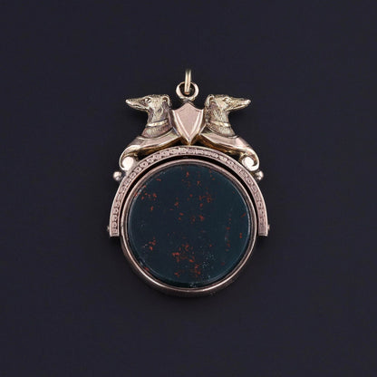 Antique Greyhound Dog Pendant of 10k Gold