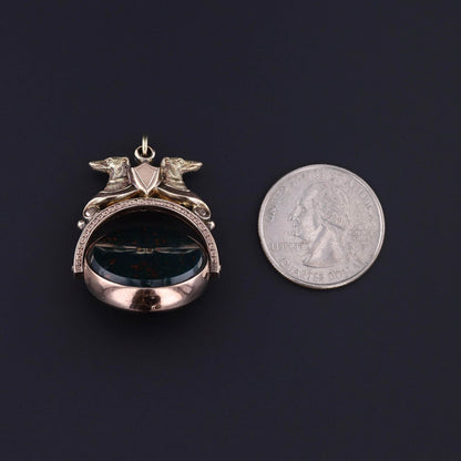 Antique Greyhound Dog Pendant of 10k Gold